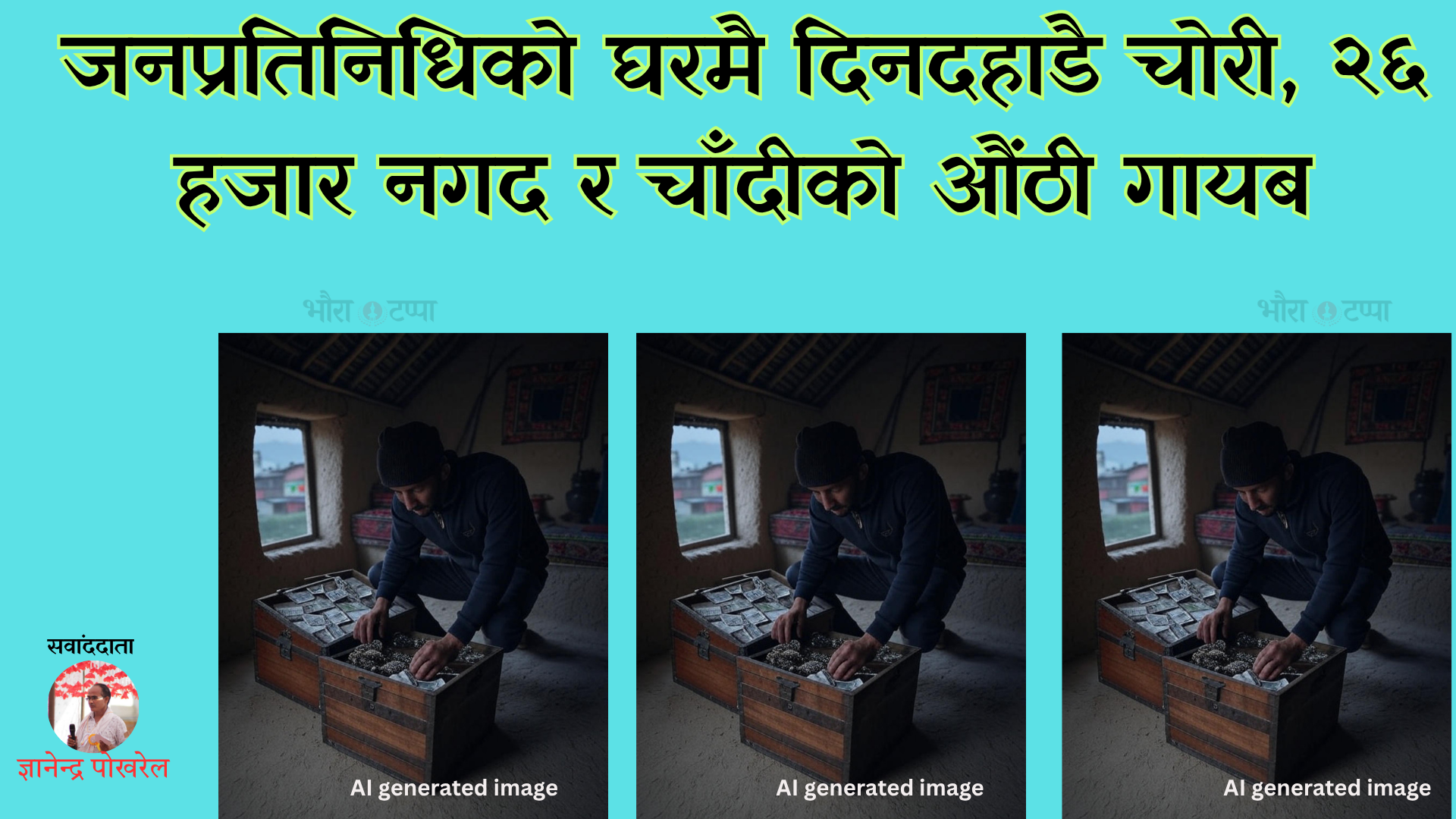 जनप्रतिनिधिको घरमा दिनदहाडै चोरी, बालबालिकाको संलग्नता आशंका