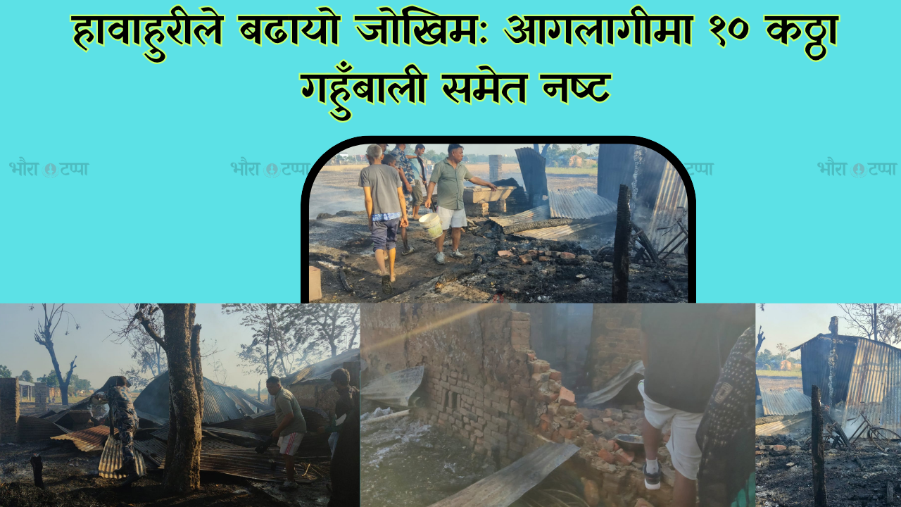 गहुँ काटेको खेतबाट सुरु भएको आगोले सिमरा त्रसित