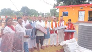 स्वस्तिक धाममा योगका लागि मेट सहयोग गर्ने युवा व्यवसायी किर्त ठकुल्ला सम्मानित